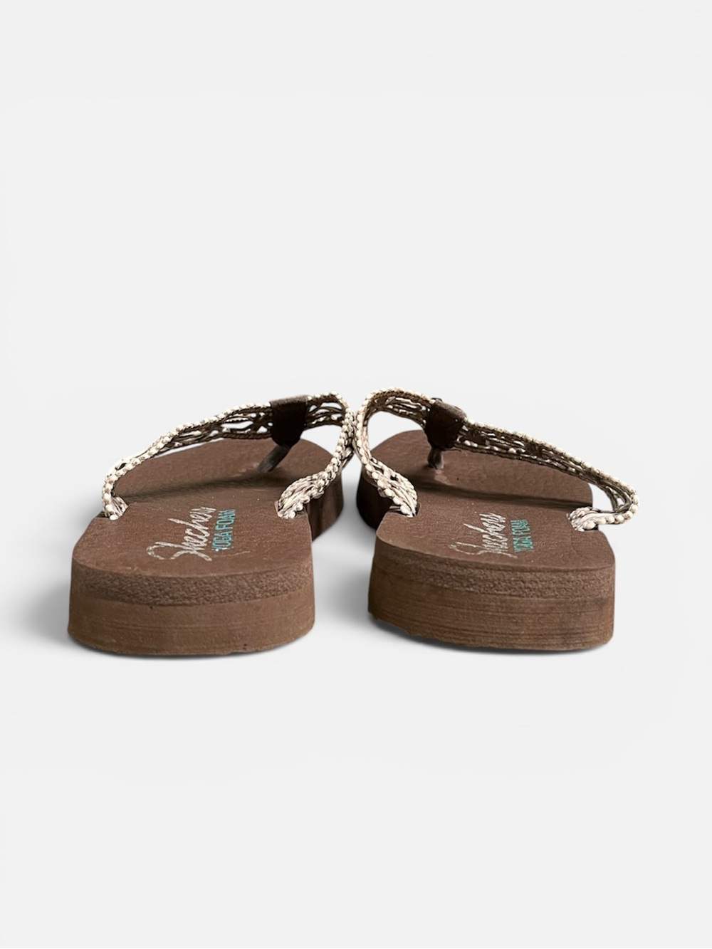 Skechers Meditation-Ocean Breeze Flip-Flop in Brown Women’s Sz 9 - Picture 7 of 10